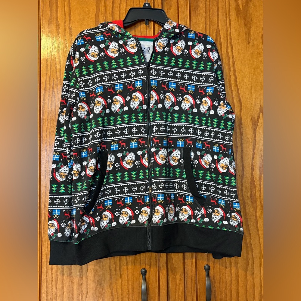Christmas Seven Oakes Santa full zipper hoodie size medium